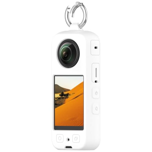 Comtax for Insta360 X3 �Ή��V���R���P�[�X ���h�~�A�h�o�A�ϋv���ی�J�o�[ �V���R���J�o�[ (�z���C�g)