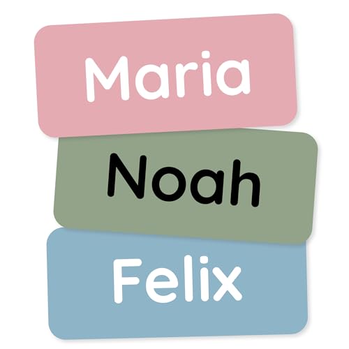 Personalized Name Labels for Kids (120) – Clothing Labels & Daycare Labels – Custom Waterproof Stickers for School Supplies - Solid Color