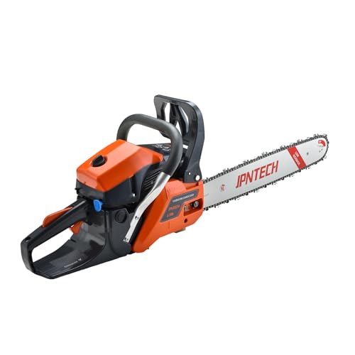 JPNTECH - Motosierra de gas de 60 cc de 20 pulgadas, 2 ciclos, motosierra de gasolina de mano, inalámbrica, para corte de madera, bosque, granja, jardín