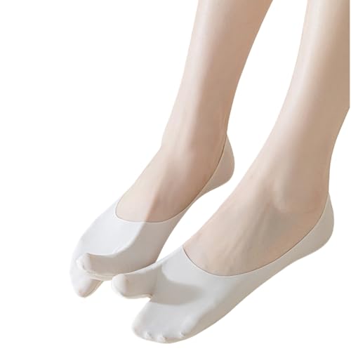 Image of DUNKOING 3 Pairs Low Cut Tabi socks Women No Show Flip Flop Sock Thin Non Slip Summer Socks for Sneakers Loafers Sandals 5-9
