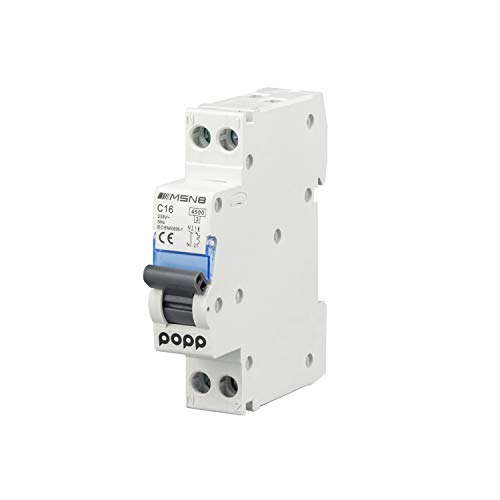 POPP® Interruptor Automático Magnetotérmico industrial CURVA C DPN SERIE MSN81NC 6A 10A 16A 20A 25A 32A 40A (DPN, 16A)
