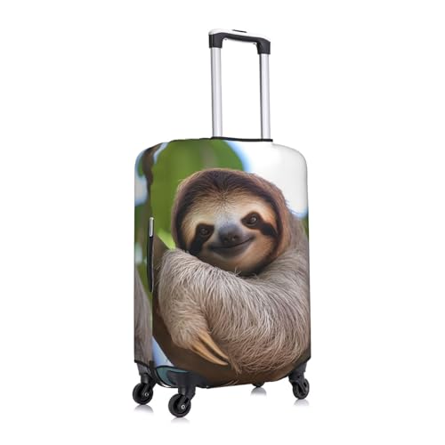 Travel Luggage Cover for Suitcase Tsa Approved, Washable Elastic Suitcase Protector, A Sloth on a Tree Branch Suitcase Cover Anti-scratch Baggage Cover Fits 22-24 Inch Luggage Sleeve X-Large3