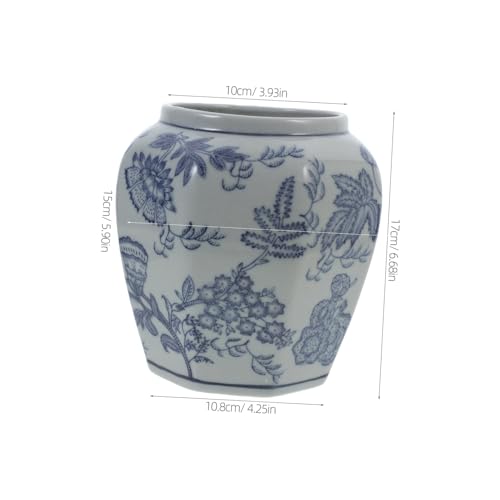 Vase céramique bleue et blanche chinois pour composition florale moderne
