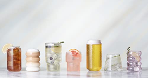 Galateo Capri Collection Calina Premium Mountain-Shaped Drinking Glasses - Borderless Borosilicate Design - Water, Soda, Juice, Cocktail, Coffee, Milk - 11.8 oz / 350 ml - Set of 4 by Galateo Italia - Image 5