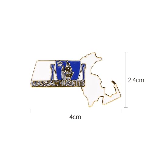 Image of State Shaped Map Lapel Metal Pin Enamel Brooch Keepsake Beautifully Designed for Backpack Hat