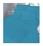 Rimi Hanger Luxury Plain Color 100% Brushed Cotton Thermal Flannelette Cot Duvet Cover Set Teal Cot...
