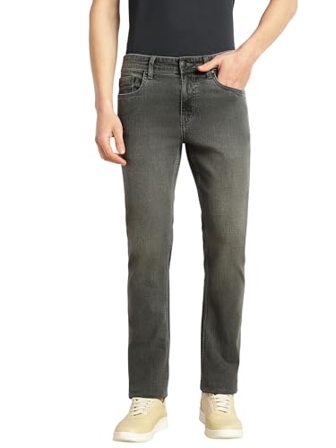 Image of Thomas Scott Men's Cricket Club Straight Fit Mid-Rise Faded Stretchable Jeans | 5 Pocket Denim