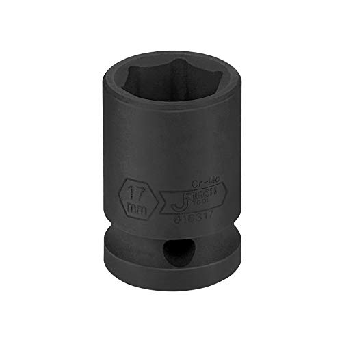 Image of JETECH 1 /2 Inch Drive 17mm Standard Impact Socket, Metric, Chrome Molybdenum Alloy Steel (Cr-Mo), 6-Point Design, Cold Forged & Heat Treated for Automotive & Heavy-Duty Use
