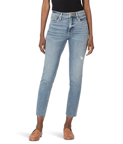 KUT from the Kloth Womens Rachael High Rise Fab Ab Mom Raw Hem