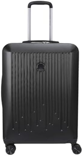 DELSEY PARIS Polycarbonate Delsey Christine 77CM 8Wheels Check-in Hardshell Inline Trolley Bag Black, Large