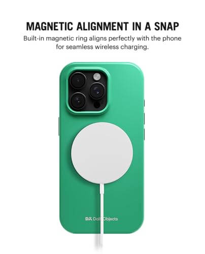 Image of DailyObjects Polycarbonate Enamel Bumper Magsafe Case for iPhone 14 Pro Max Compatible with Mag-Safe Wireless Charging | Mint Hybrid Magnetic Back Cover
