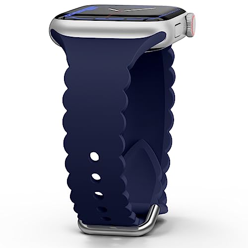 Sunnywoo Lace Sport Silicone Band Compatible with Apple Watch 38mm 40mm 41mm 42mm 44mm 45mm 46mm 49mm for Women, Soft Wristband Waterproof Replacement for iWatch Series Ultra 10 9 8 SE 7 6 5 4 3 2 1