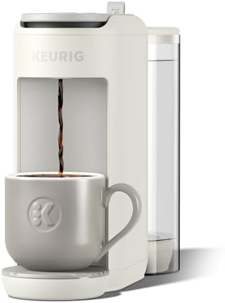 Keurig K-Mini Mate Plus Single-Serve K-Cup Pod Coffee Maker, Compact, 3 Cup Sizes, Brew Over Ice and Strong Button Features, 50 oz Removable Reservoir, Warm Stone