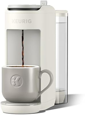 Keurig K-Mini Mate Plus Single-Serve K-Cup Pod Coffee Maker, Compact, 3 Cup Sizes, Brew Over Ice and Strong Button Features, 50 oz Removable Reservoir, Warm Stone