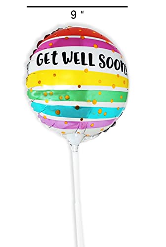 Get Well Gift Basket, Package For Adults Or Kids Men, Women, Boy Or Girl Care Package, Feel Better Soon For Home Or Hospital, After Surgery W/Balloon, Candy & Snacks & Greeting Card, Sympathy Gift #TOP4