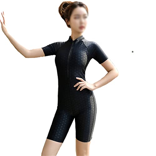 Maillot de bain siamois sport à manches courtes et short de grande taille pour femmes