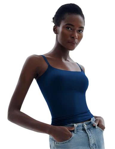 Image of SIGHTBOMB Softline Double Layer Premium Feather Touch Cuddle TEE Micro Fibre Spaghetti Tank Tops for Women