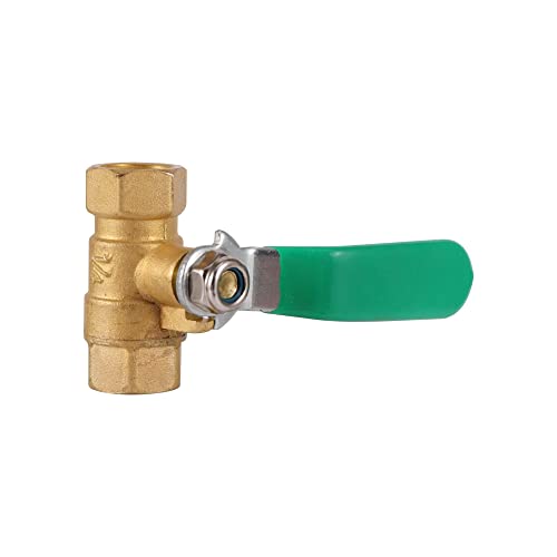 Válvula de bola de latón 1/4" hembra para conectar tuberías de fontanería 6