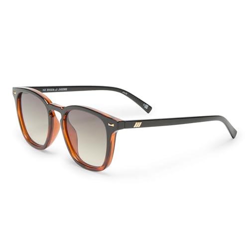 Le Specs NO BIGGIE BLACK/TORT - Sonnenbrille für Damen und Herren Runde Rahmenform mit hohem UV-Schutz LSP2102382