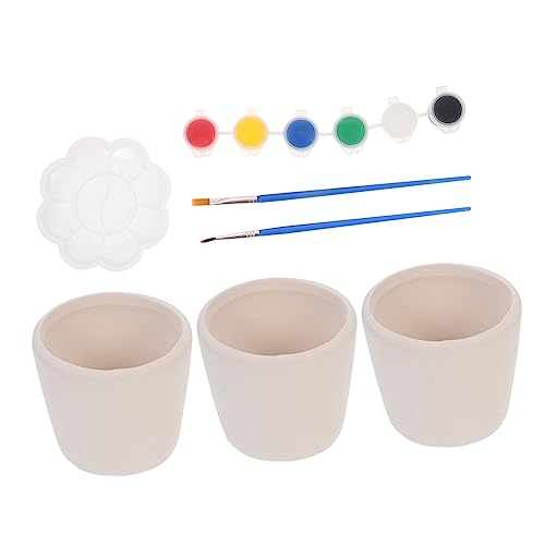 TEHAUX Jarrón Pequeño De Cerámica Para Pintar Mano Para Diy Decoración De Hogar y Oficina