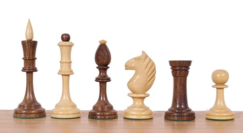 Pièces d'échecs soviétiques Averbakh en palissandre doré avec reines supplémentaires