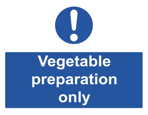 Image of Vegetable Preparation Only Kitchen Warning Sign Self Adhesive Gloss Sticker 160mm x 125mm V7