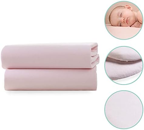 Clair de Lune Cot Bed Fitted Sheets 140 x 70 cm 100% Soft Cotton Jersey (Pink, Pack of 2)