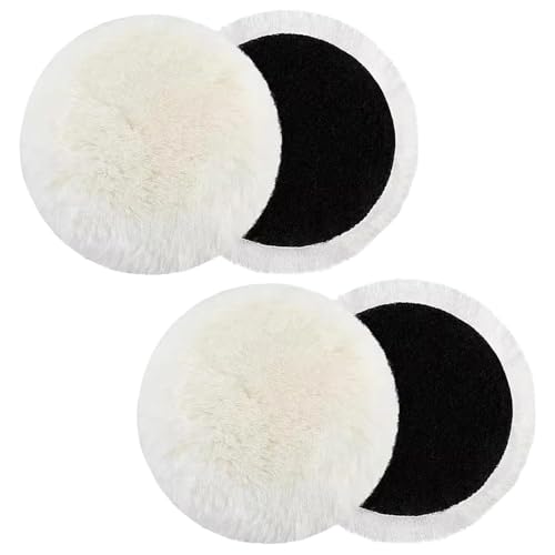 VOOSFSIE 125mm Tampon Polissage En Laine, 4 pièces Jeu de disques de polissage, Kit de Polissage Pad Pour Polissage, Ponçage Et Cirage De Voiture