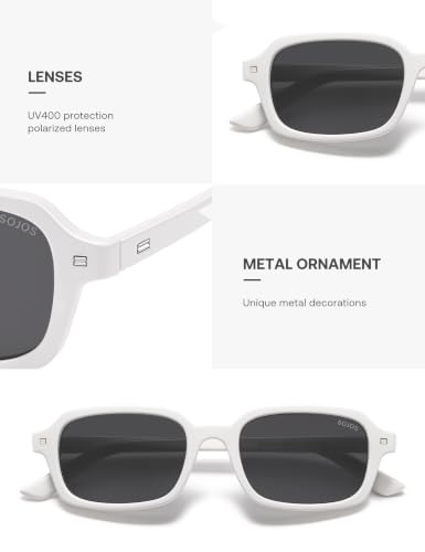 Image of SOJOS Trendy Rectangle Polarized Sunglasses Womens Mens SJ2610