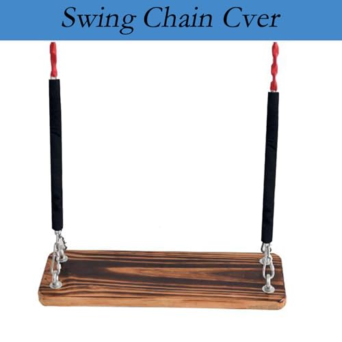 Swing Chain Cover, 2 Pcs Swing Chain Cover Grip Sleeve for Playground Swingset Accessories or Porch Swings Barrier Chain in Garden Backyard Patio Outdoor or Chain Sleeve Winch Rope Protector (Black)