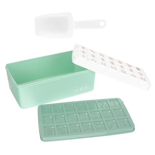 QUMIIRITY 雀柄デザイン製氷皿 浅緑色格 家用便利な製氷トレイ 再利用可能 素材 で長持ち 収納ボックス付き コンパクト省スペース 夏のパーテ