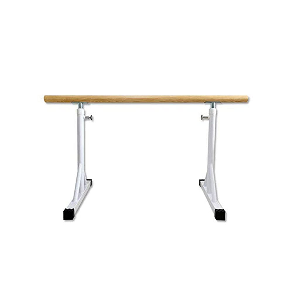 CakunmikDouble Portable Ballet Barrel 150cm Height Adjustable Non-slip Ballet Bar Freestanding Wood Heavy Duty Dancing Stretching Ballet For Home Dance,B,100c