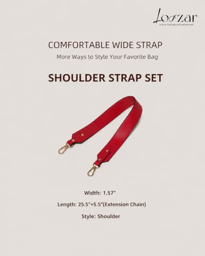 Image of Wide Vachetta Leather Bag Strap for Neverfull Graceful Noe, Red