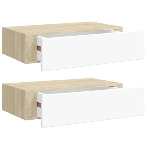Étagère murale avec tiroir pour petits espaces console mdf 40x23,5 cm