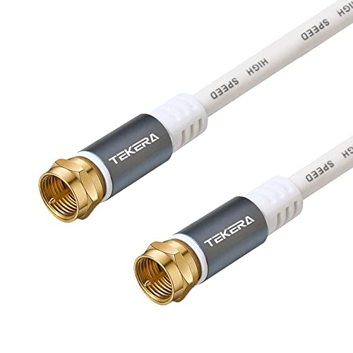 RG6 Coaxial Cable, F-Type Connectors, Double Shielded Coax Cable for TV Antenna,HDTV, CATV, DVB-T2/C/S, Modem, Radio, Satellite Receivers, DVR, VCR, Cable Box, Home Theater (2M)
