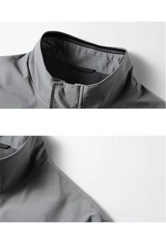 Disimlarl Men Thicked Business Coat Solid Zipper Stand-Up Collar Jacket Formal Slim Fit Casual Jackets4