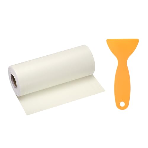 Image of HARFINGTON Wood Grain Repair Tape 6 Inch x 33ft Self Adhesive Repair Patch Tape Simulated Wooden Floor Tapes with Plastic Scraper for Tables Doors Windows Furniture, Beige Wood