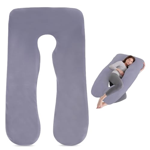 MEGYAD Schwangerschaftskissenbezug U-Förmiger Kissenbezug: Abnehmbarer...