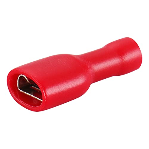 Baomain Red Female/Male Insulated Spade Wire Connector Electrical Crimp Terminal 22-16 Awg 4.8 X 0.5Mm Pack Of 100 #TOP1