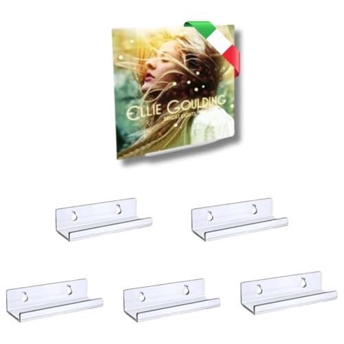 Shootforthestars 6PZ Porta Vinili da Parete Resistenti da 10 cm - Mensole da Muro Invisibili - Supporto Trasparente Porta Dischi Vinile
