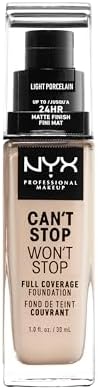 Nyx Professional Makeup Can't Stop Won't Stop 24-Hour Foundation (Light Porcelain, 30 ml)