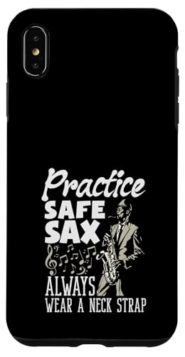 練習 安全 サックス Always Wear A ネック ストラップ おもしろサックス スマホケース iPhone XS Max 用