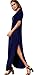 GRECERELLE Women's Maxi Dress Summer Casual Loose Side Split Short Sleeve V Neck Long Dresses with Pockets, Navy Blue, X-Large
