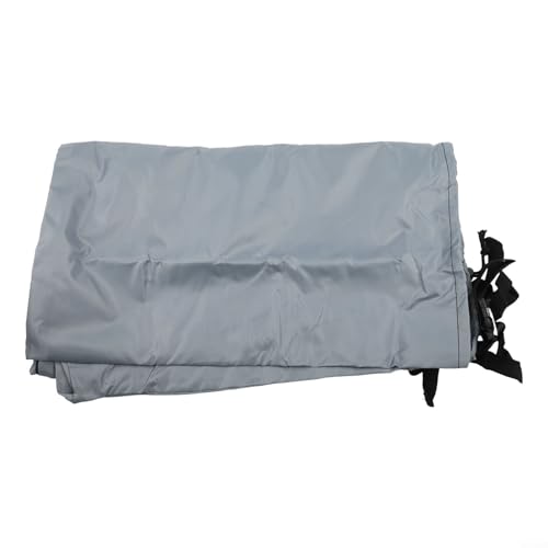 HEBEOT Oxford - Copertura impermeabile per terrazza e terrazza, rivestimento in poliuretano ripstop, con cerniera e fibbia antivento, per esterni, mobili da giardino, tavoli e pouf, grigio, misure S