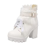 Zzalalana Women's Chunky High Heel Ankle Boots Platform...