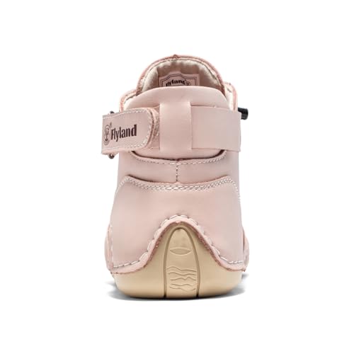 FLYLAND Women's Casual Leather Fashion Sneakers Handmade Ankle Chukka Boots Lightweight Slip-On Loafers Walking Driving Shoes4