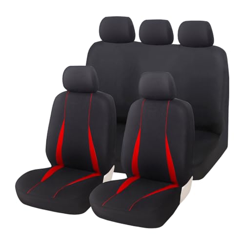 Adunsiaoto 9 Pièces Complet Housses De Siège Voiture, Siège Auto Respirant Antidérapant, Siège Accessoire Interieur Universelle Housses De Sièges pour...