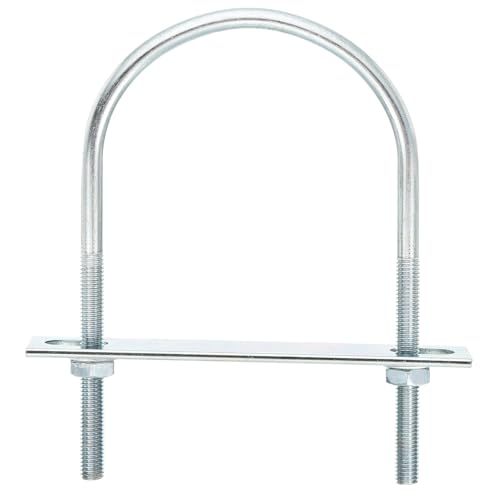 uxcell Round U-Bolts, 6 Set 90mm Inner Width 150mm Length M8 Zinc-Plated Carbon Steel U Clamp Bolt with Nuts and Plates, for Boat Trailer