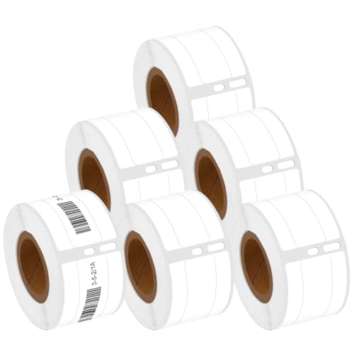 NineLeaf 6 Roll (390 Labels) Compatible for Dymo 30327 (9/16'' x 3-7/16") White File Folder 1-UP Multipurpose Labels for Labelwriter 450 4XL Zebra Desktop Printers, NOT FIT 550 & 5XL