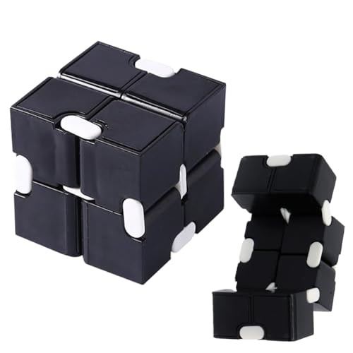 Juguta Fidget Cubes, 1 Pièce Cube Infini Anti-Stress Noir 8Cm Longueur 4Cm Largeur 2Cm Hauteur, Jouet Sensoriel Décompression Pour Anxiété, Gadget High Tech Pour Adultes Et Enfants